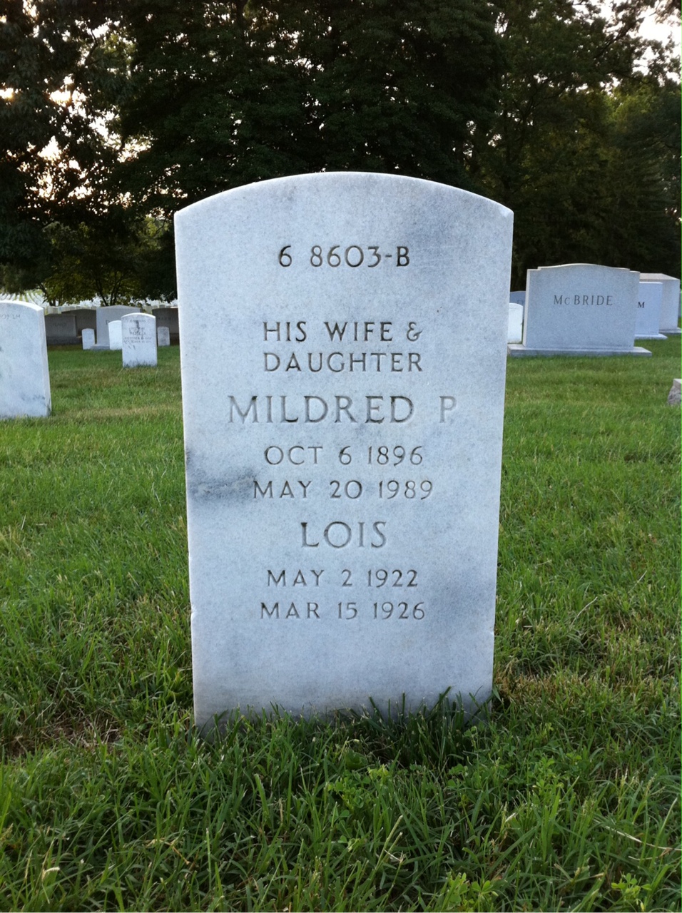 Back of headstone — Charles Atkinson