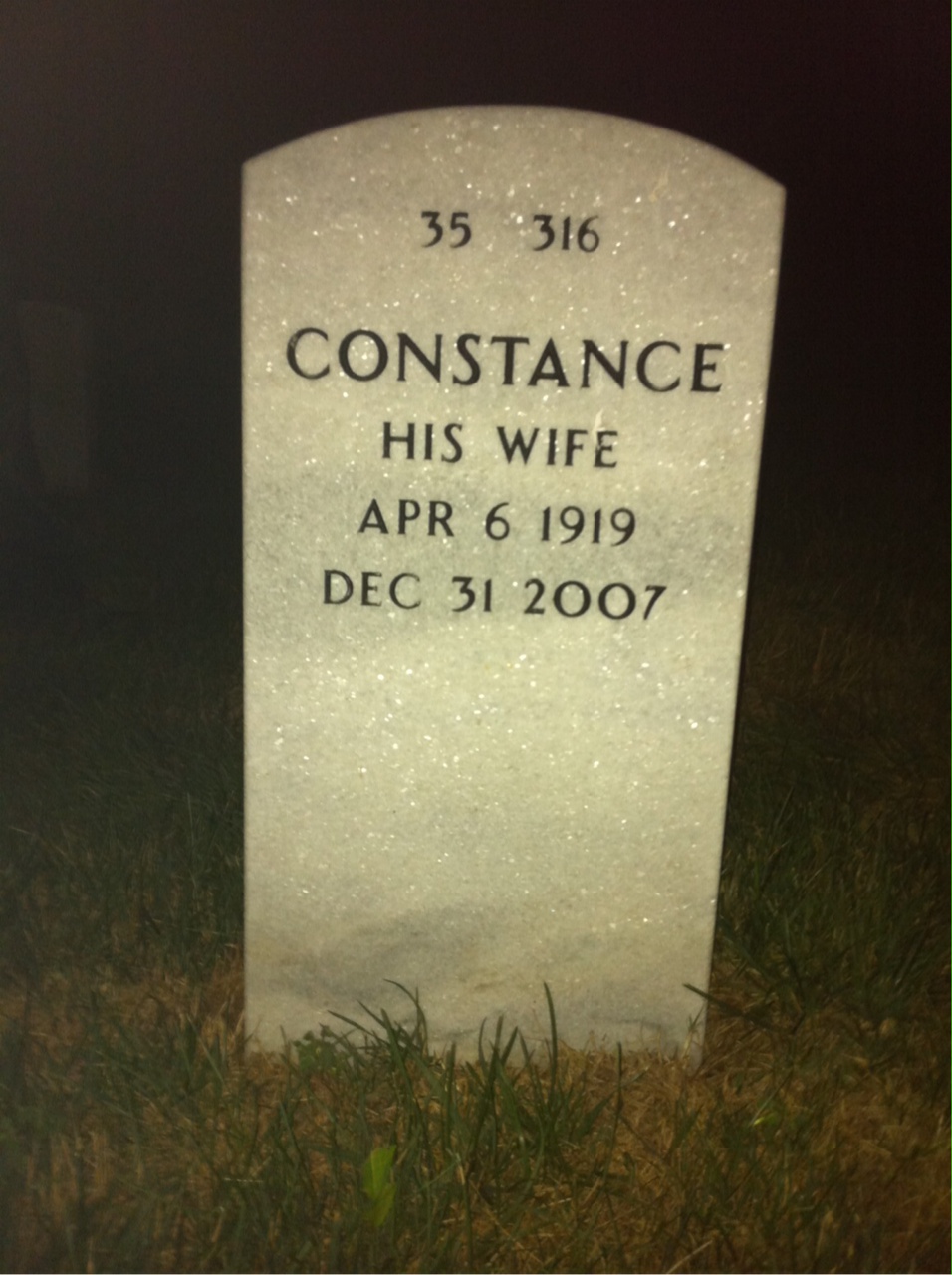 Back of headstone — Poon Lim