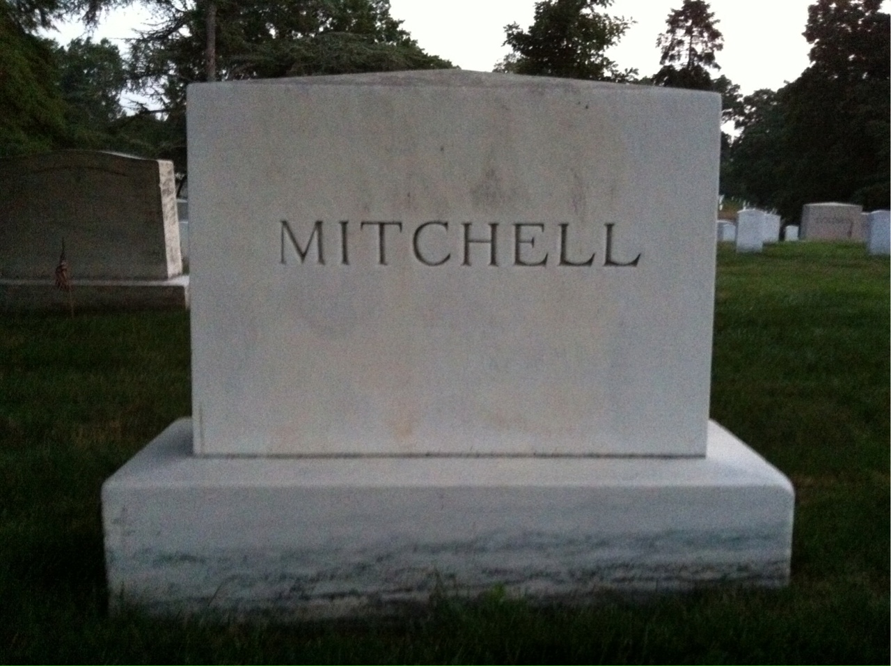 Back of headstone — John Mitchell