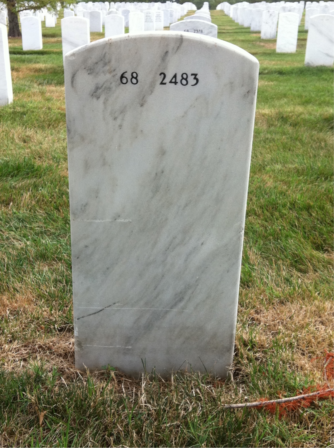 Back of headstone — Allen Hess