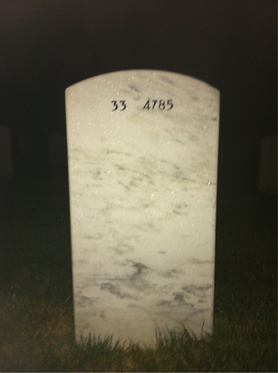 Back of headstone — Howard Fleming