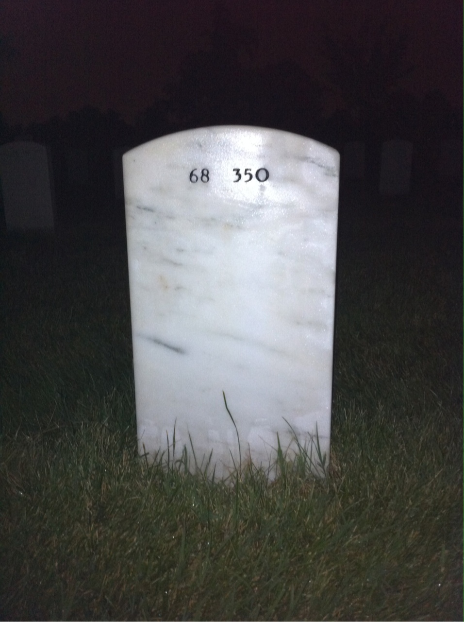 Back of headstone — John Hudson