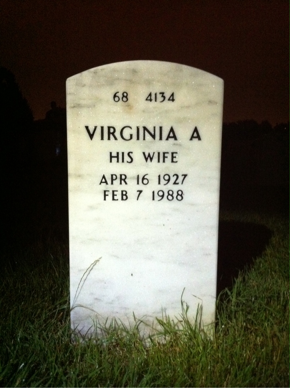Back of headstone — Wilbur Dolbow