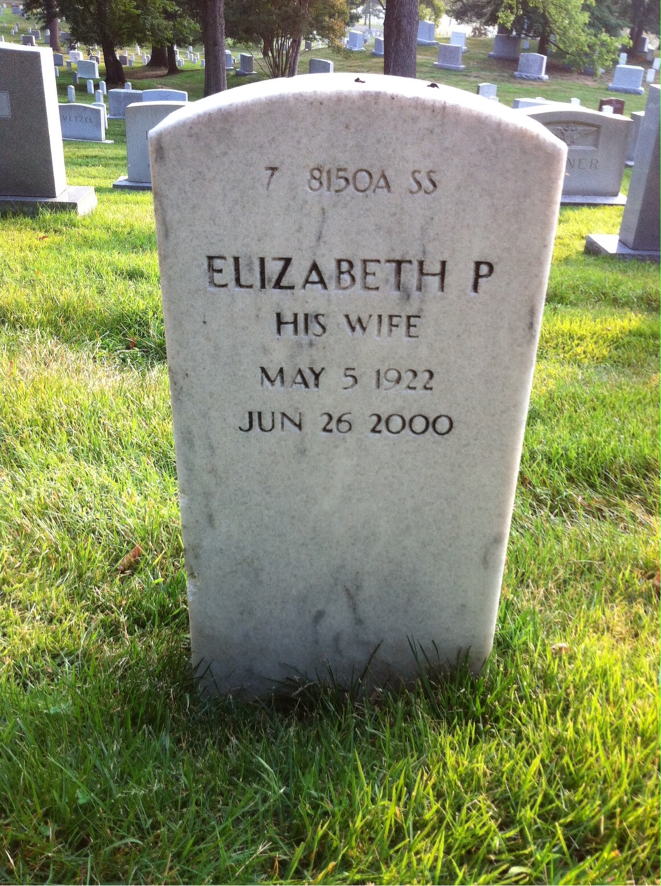 Back of headstone — John Andrews