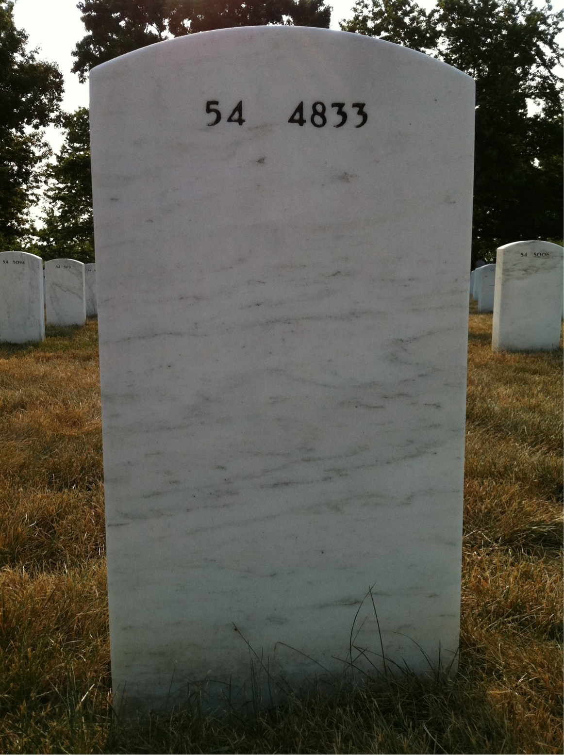 Back of headstone — Ivan Dethman