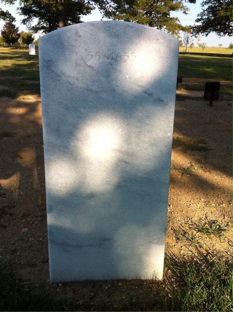 Back of headstone — Samuel Miller