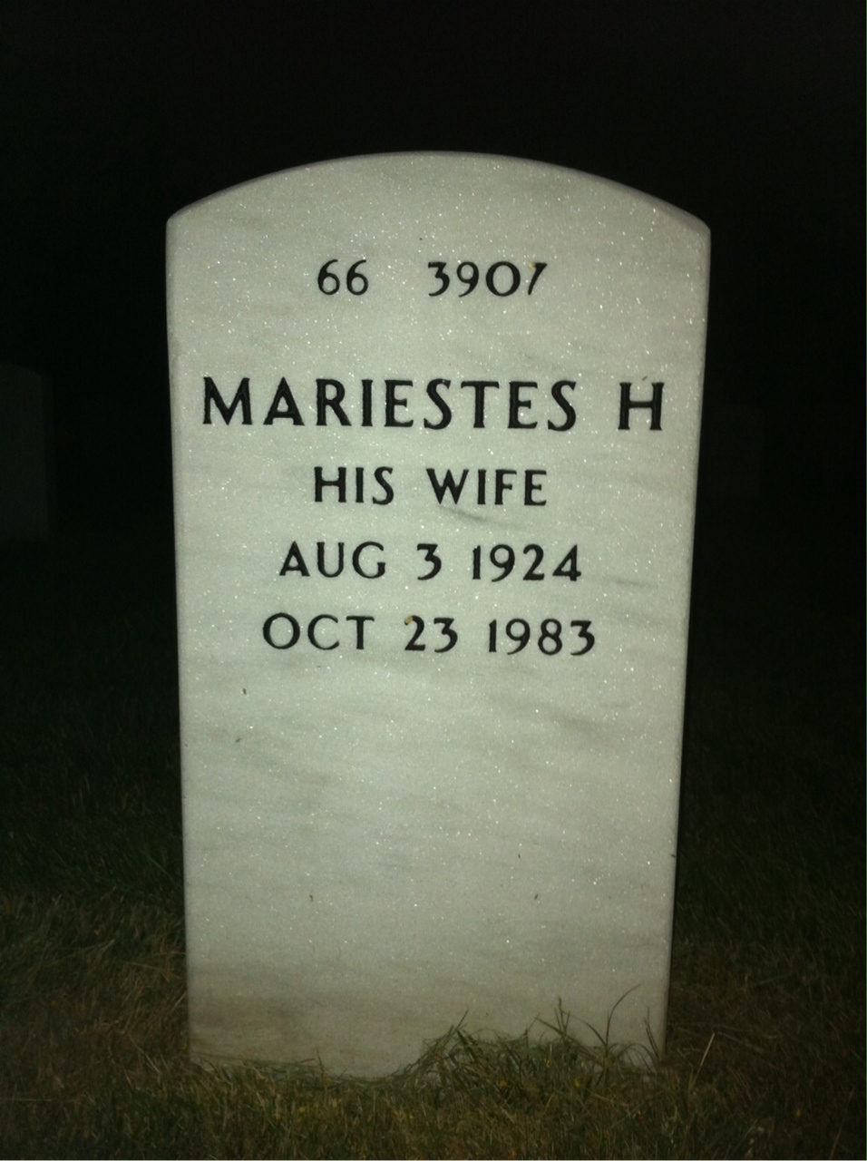 Back of headstone — Dowell Anders
