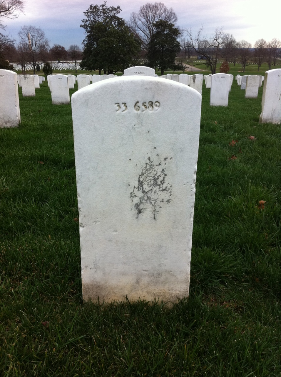 Back of headstone — Walter C Carter