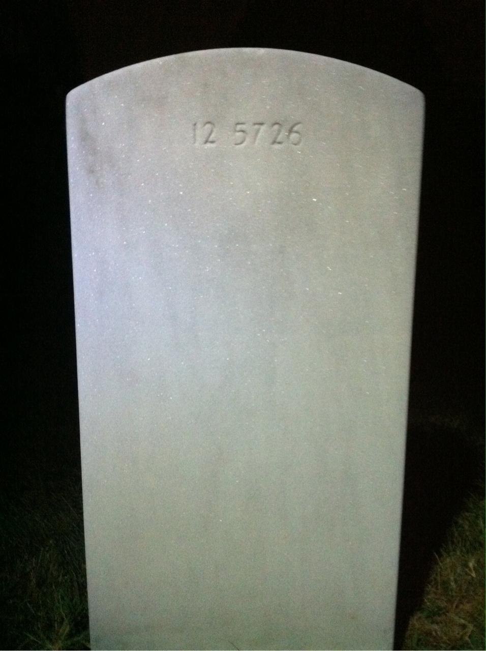 Back of headstone — William R Galloway