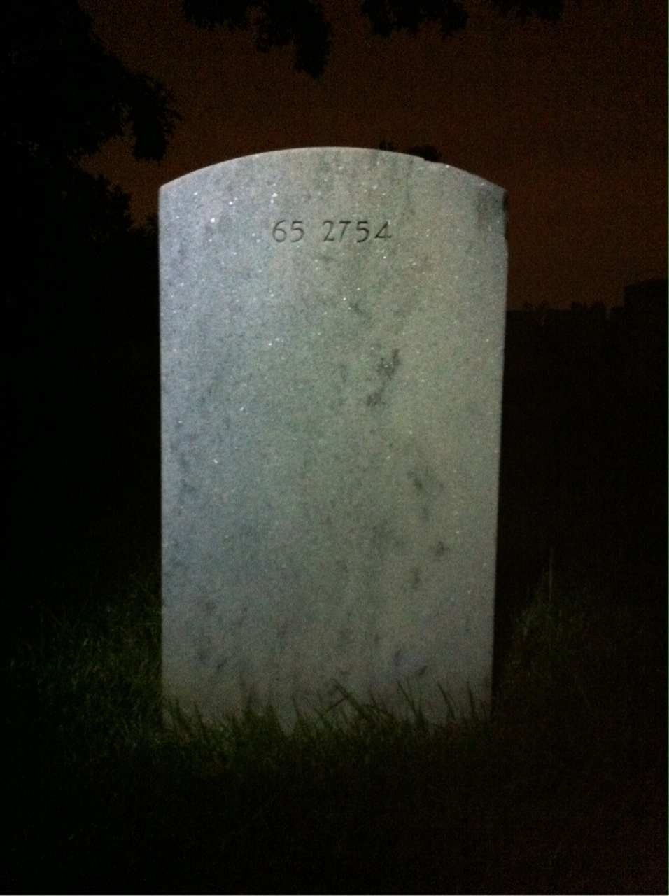 Back of headstone — Robert Ball