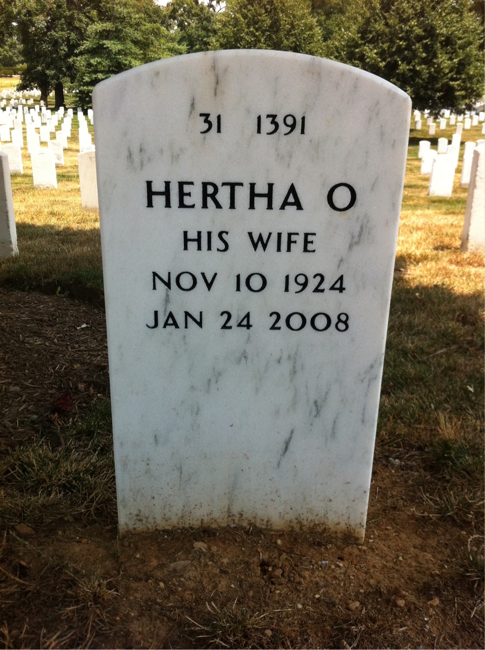 Back of headstone — Marshall English