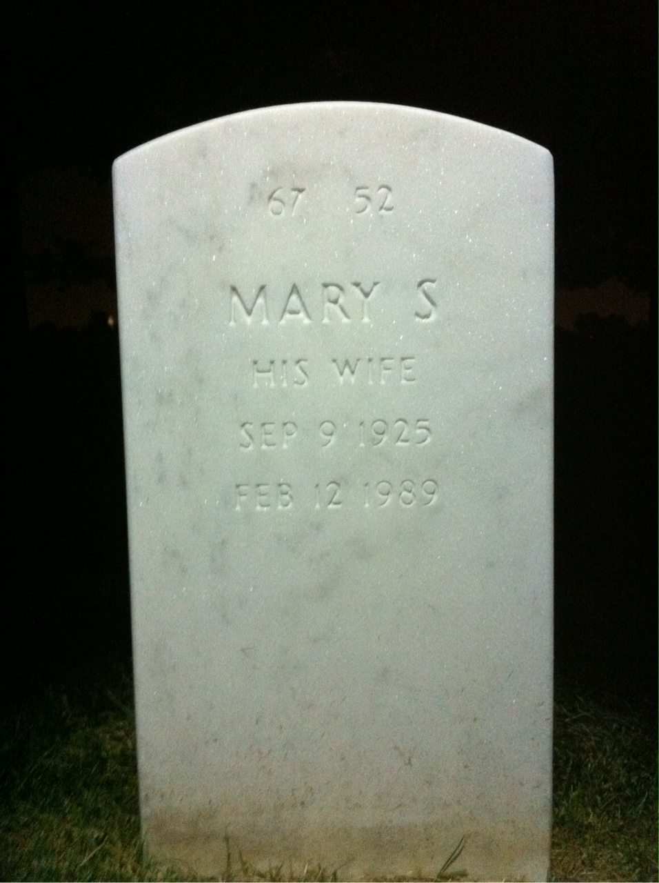 Back of headstone — Murray Farmer