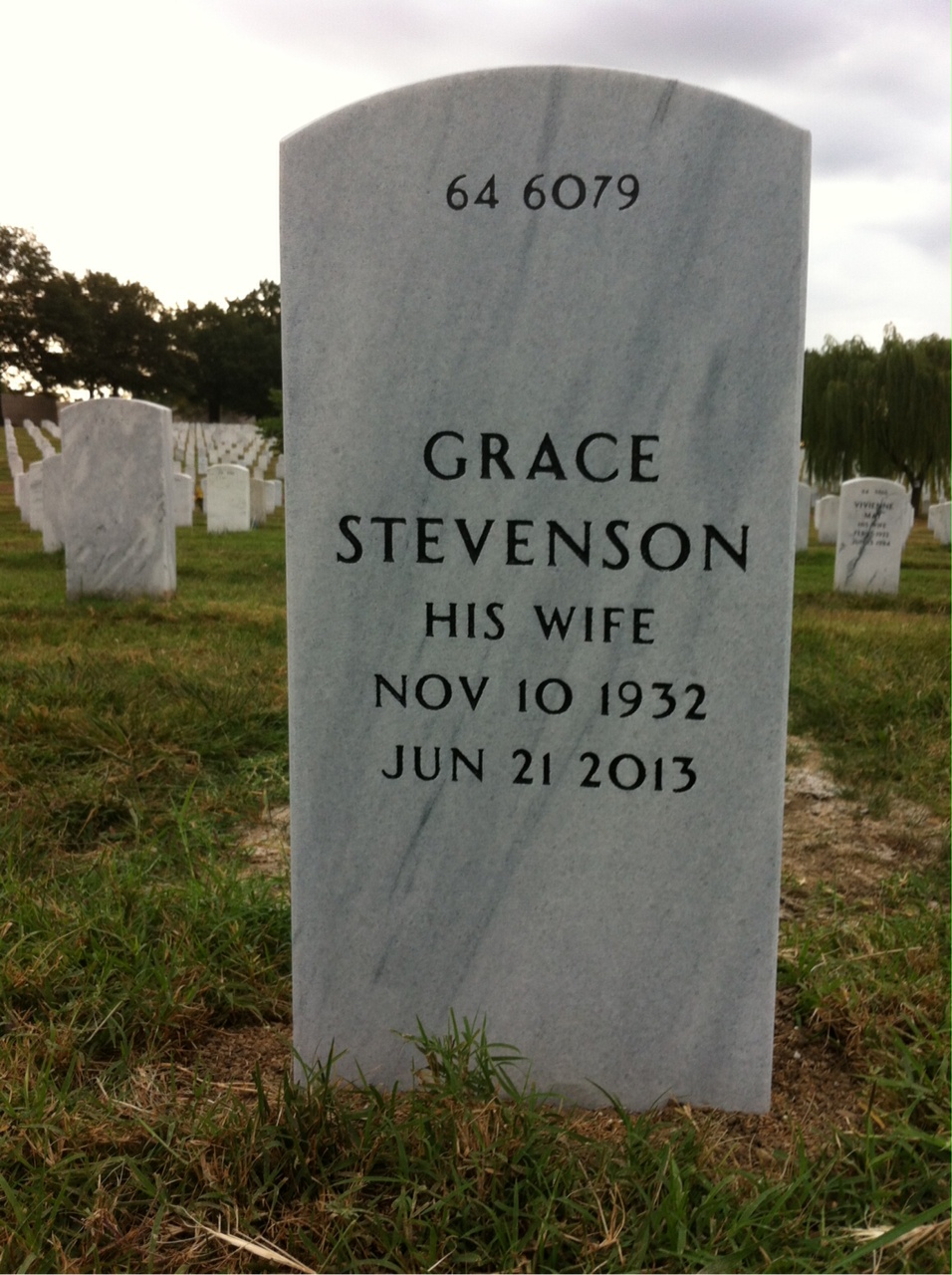 Back of headstone — Howard Alexander