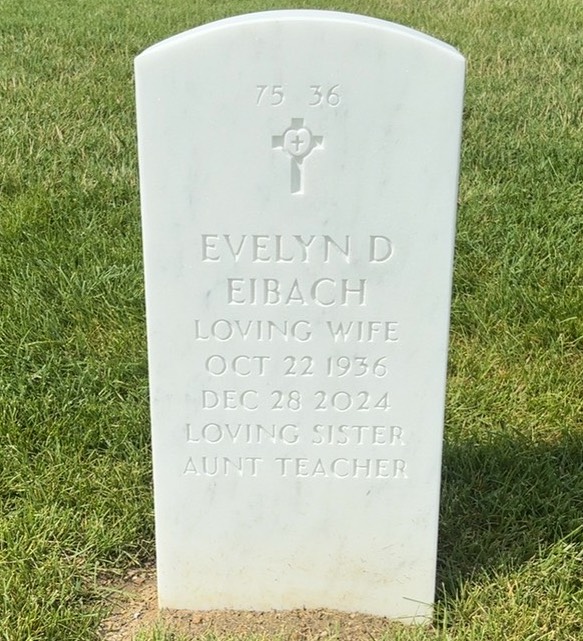 Back of headstone — William J Eibach
