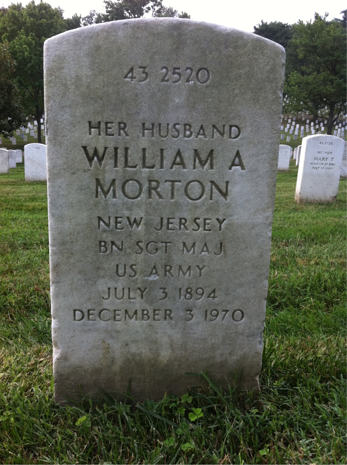 Back of headstone — Isabelle Balfour
