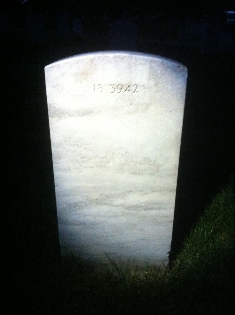 Back of headstone — Johnnie Asbell