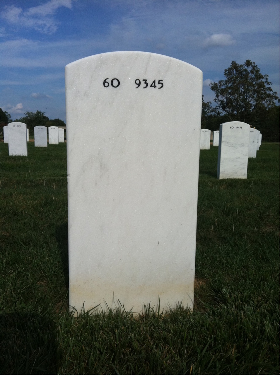 Back of headstone — Mark Benda