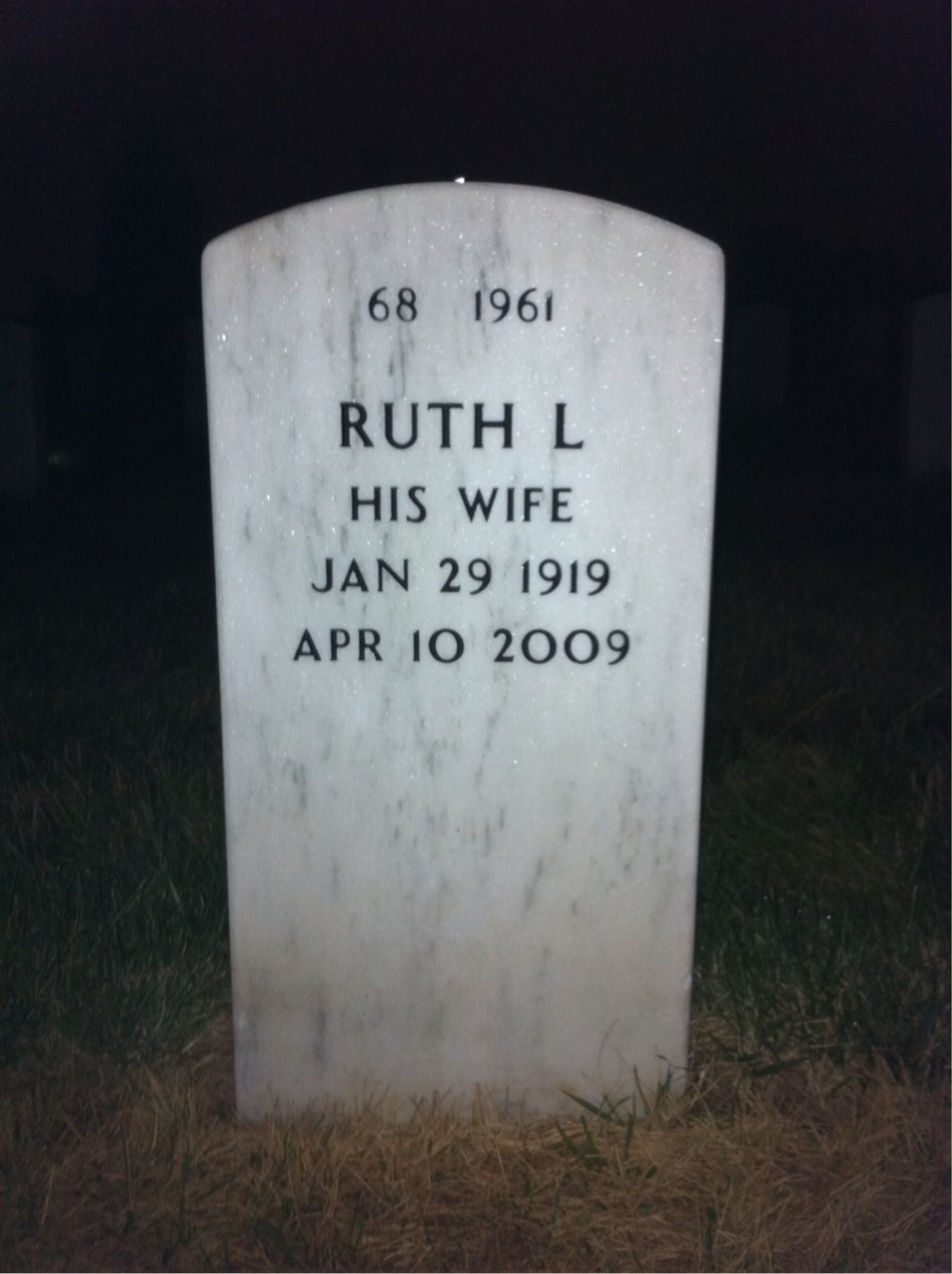 Back of headstone — Clifford Roth