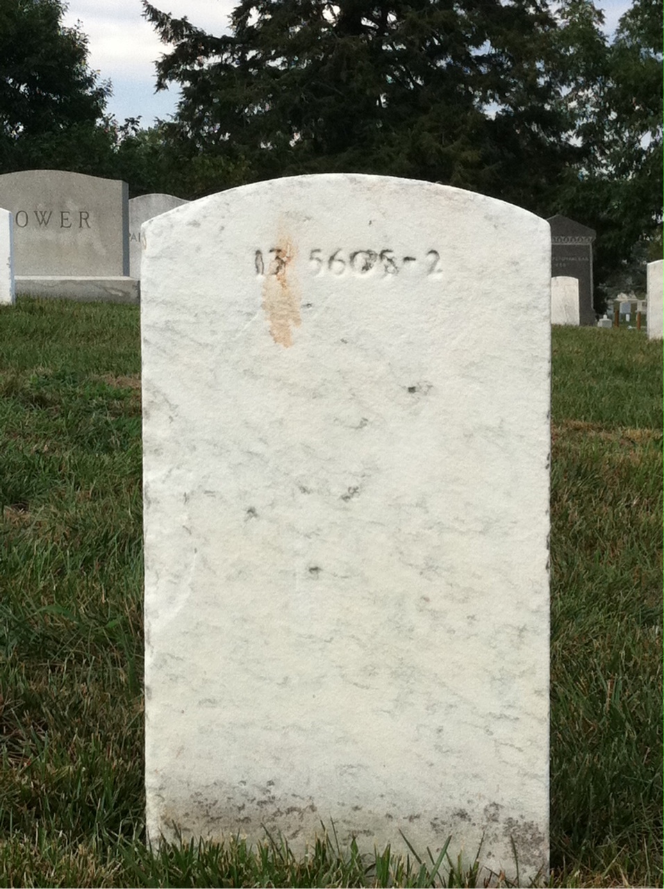 Back of headstone — Iva Corbin