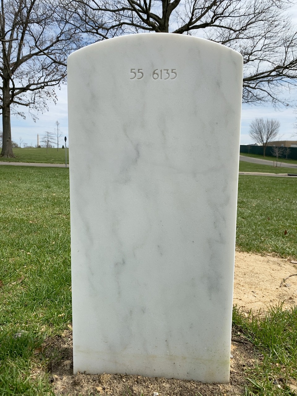 Back of headstone — Robert Adams