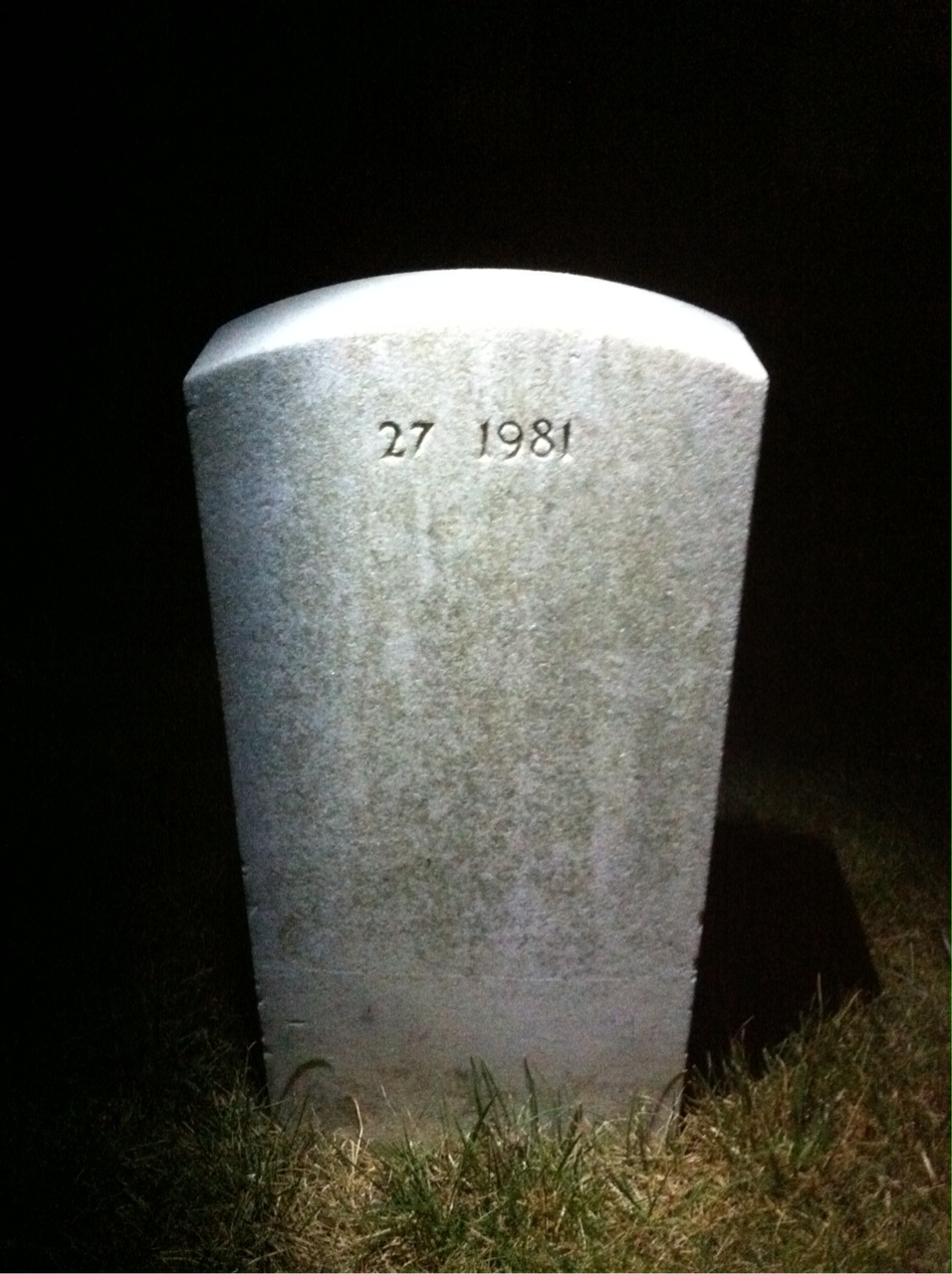 Back of headstone — Thomas Allen