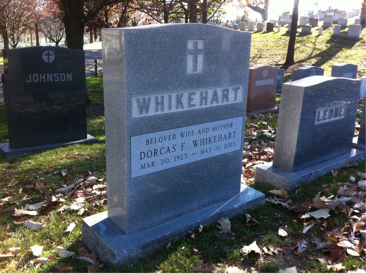 Back of headstone — Mark Whikehart