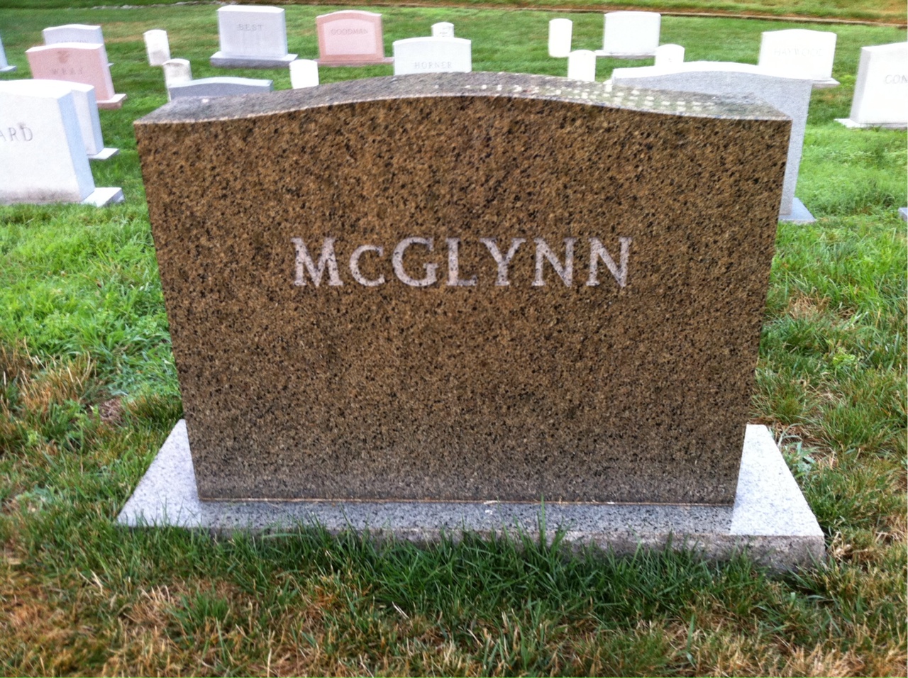 Back of headstone — Joseph Mcglynn