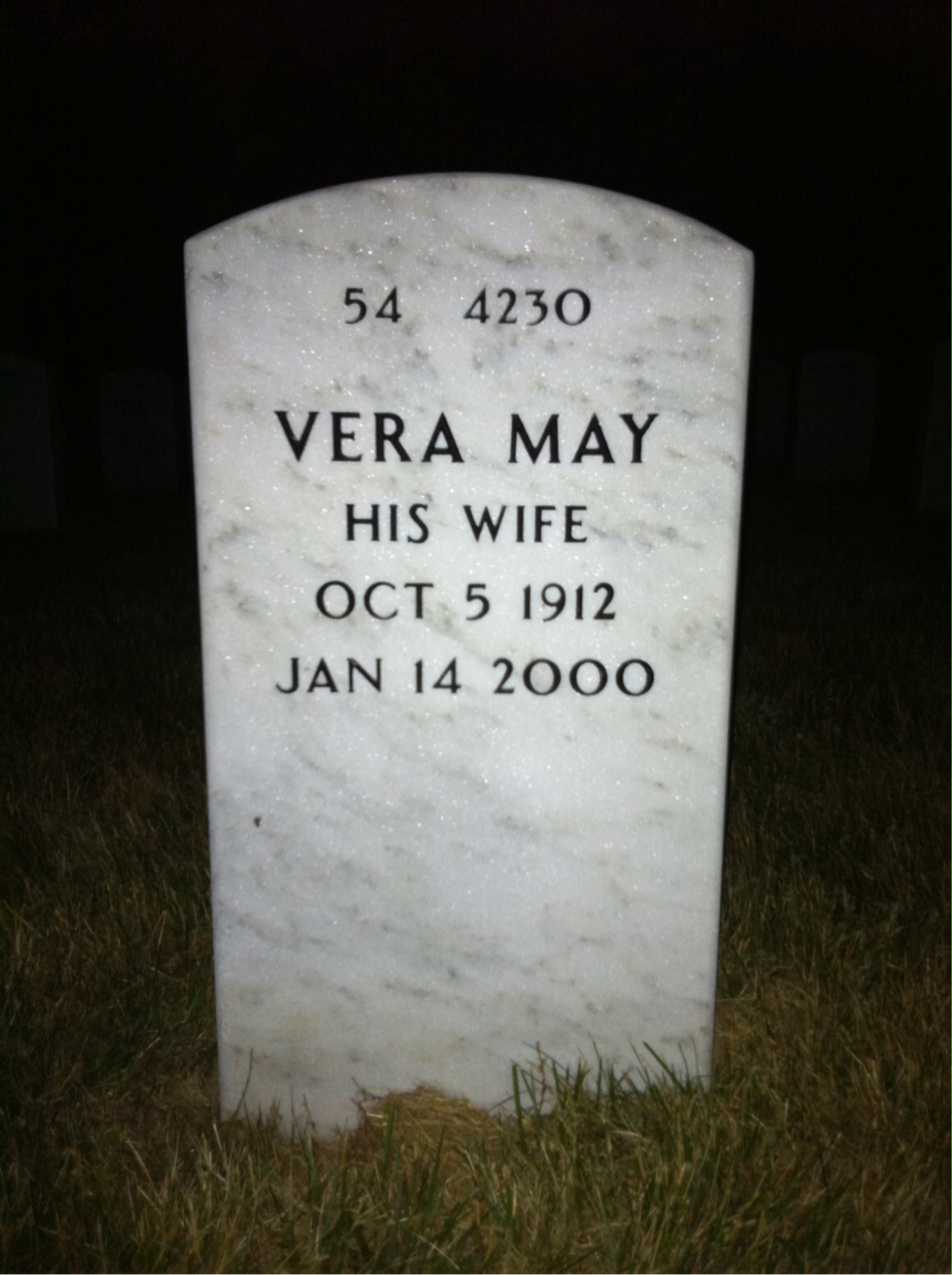 Back of headstone — Lawrence Curtin