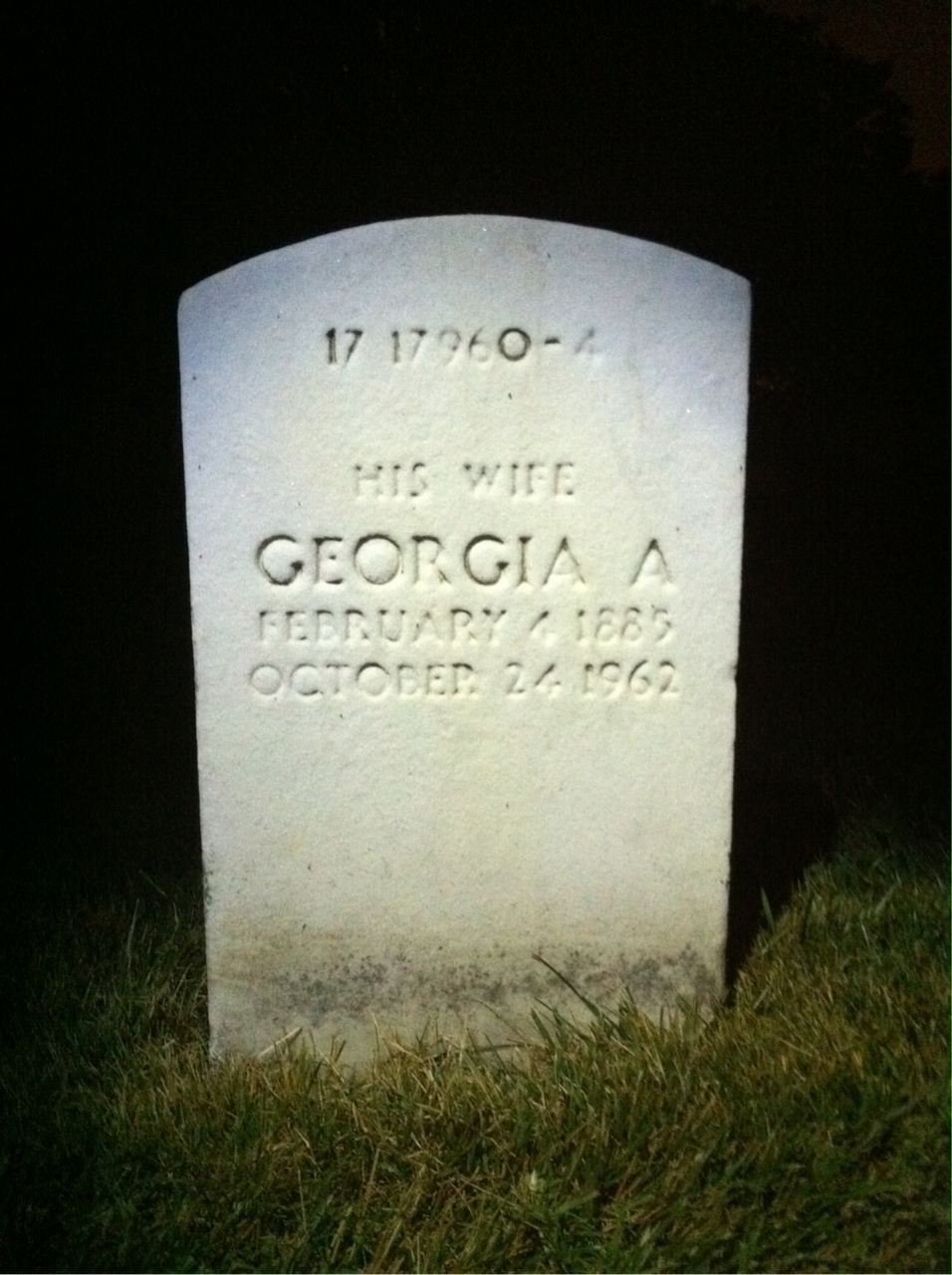 Back of headstone — Warren William Brown