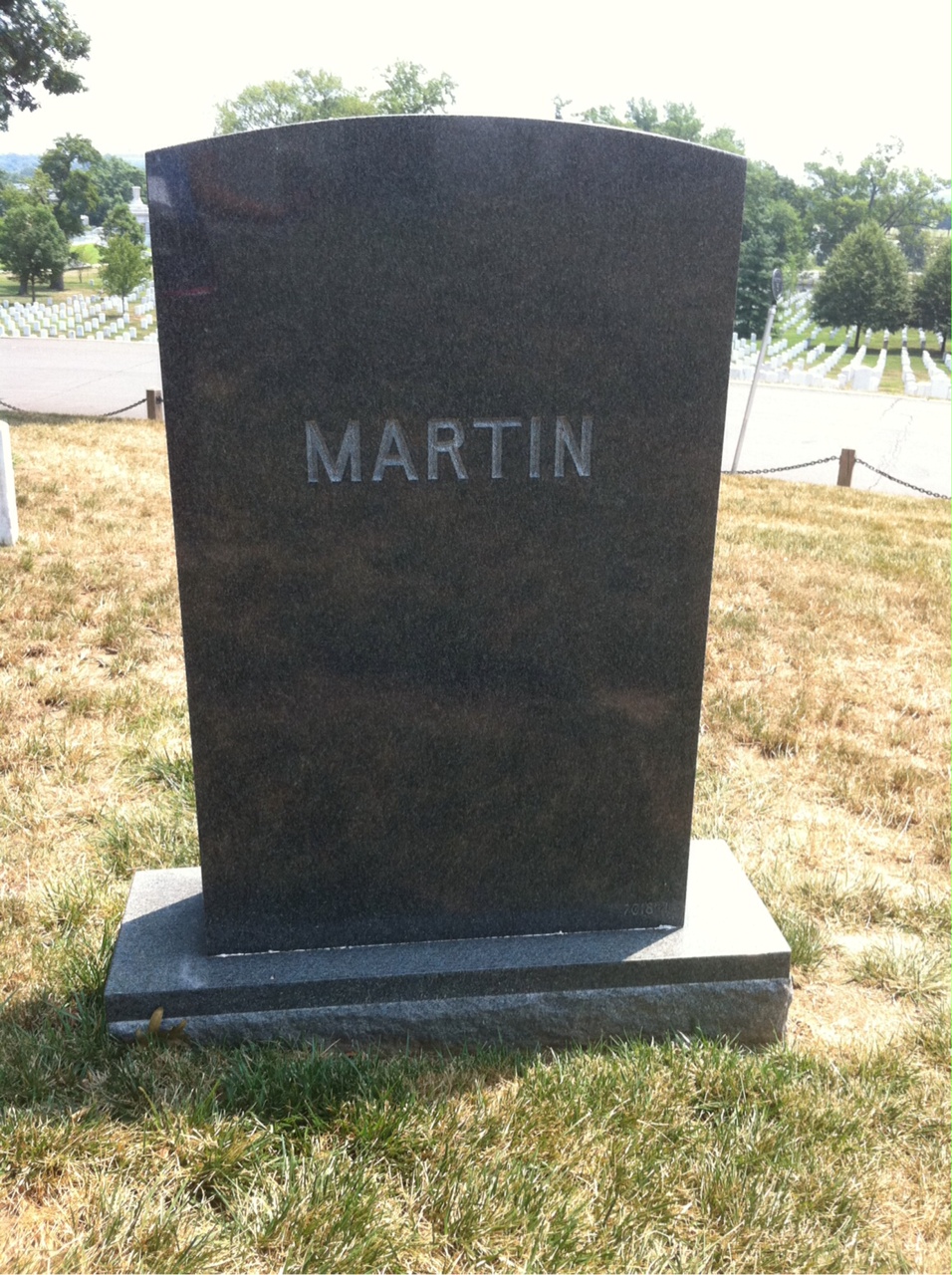 Back of headstone — William Linus Martin
