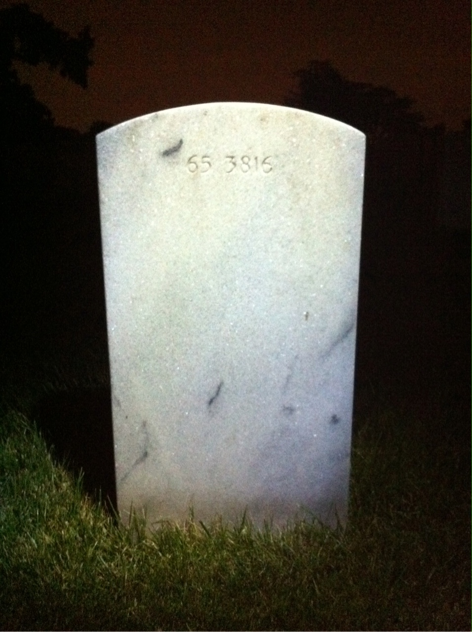 Back of headstone — Edwin Morarity