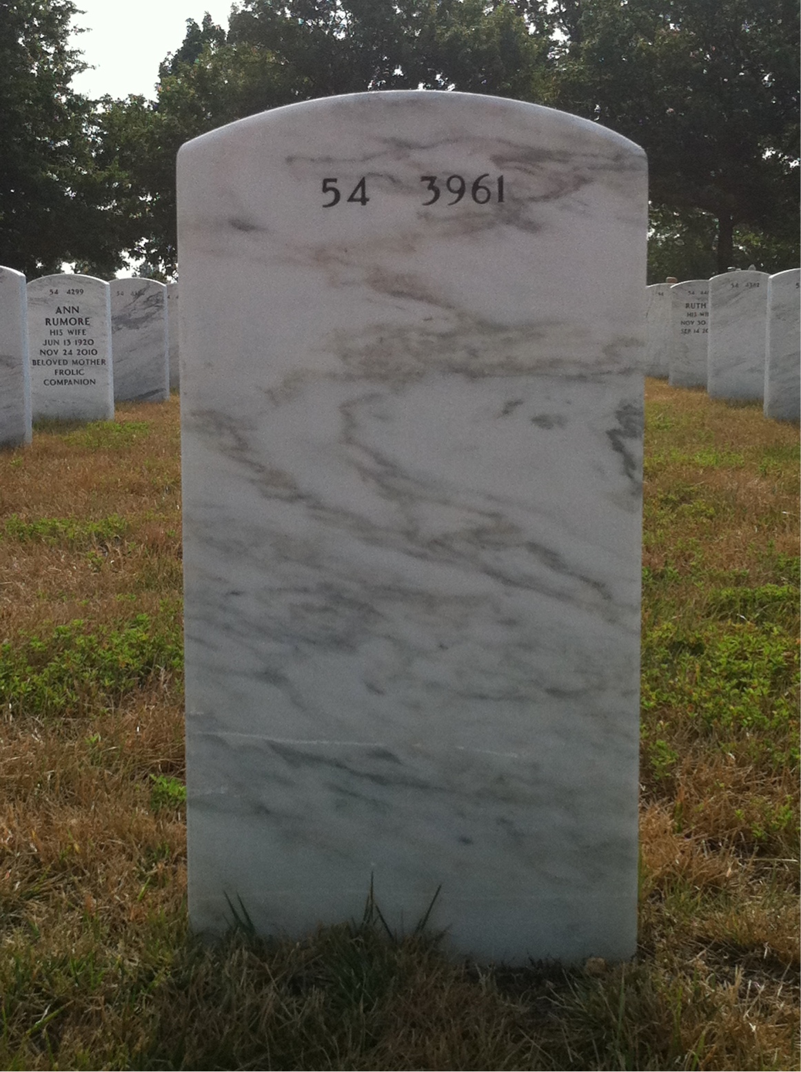 Back of headstone — Kenneth Har