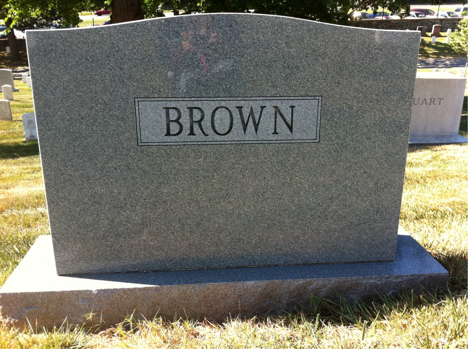 Back of headstone — Percival Brown