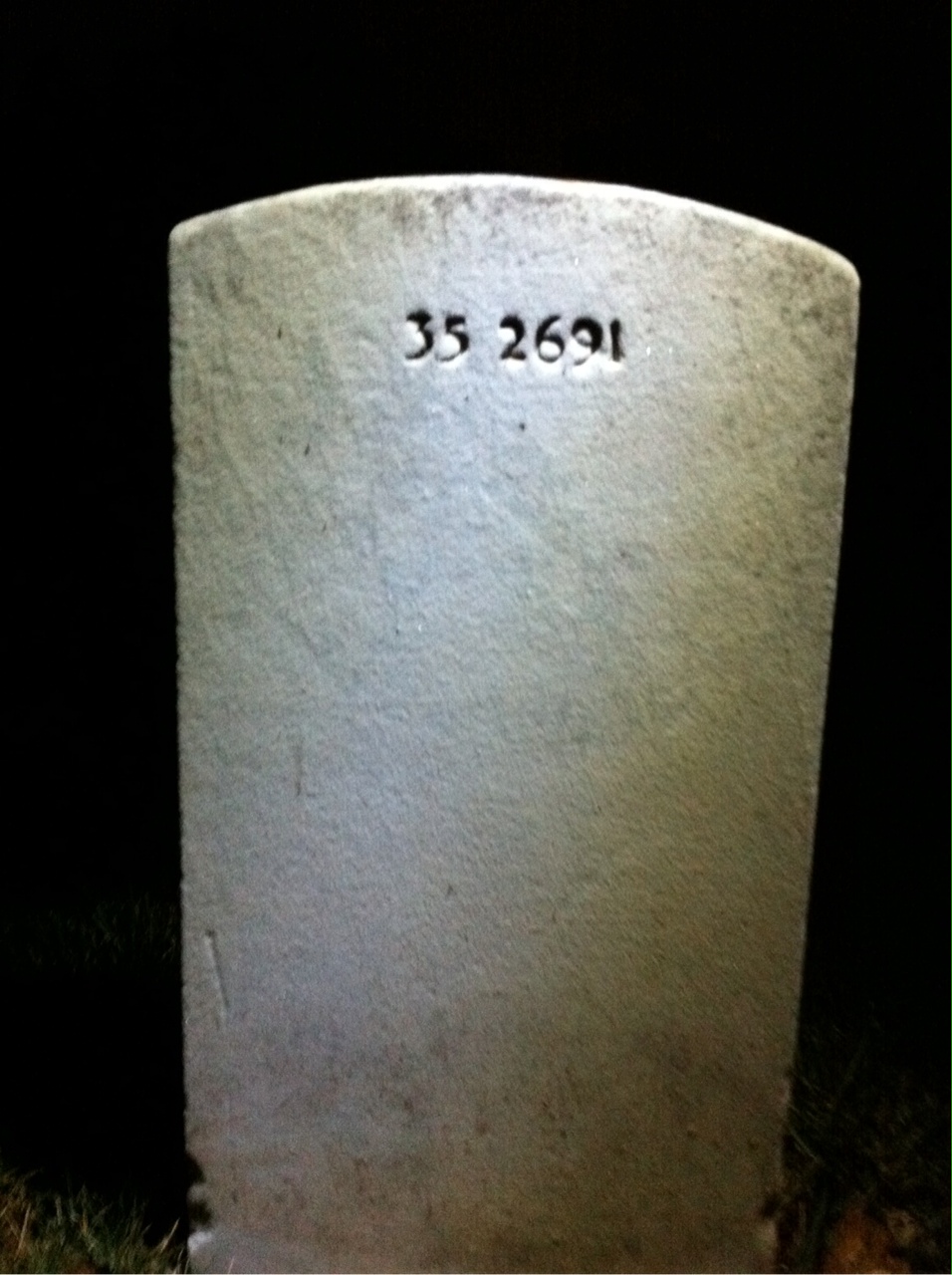 Back of headstone — William Morrison