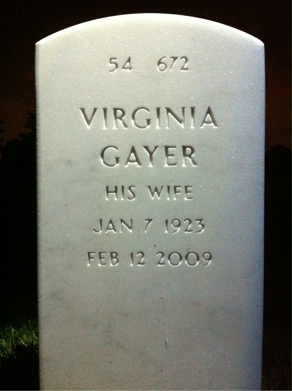 Back of headstone — Harvey Spielman
