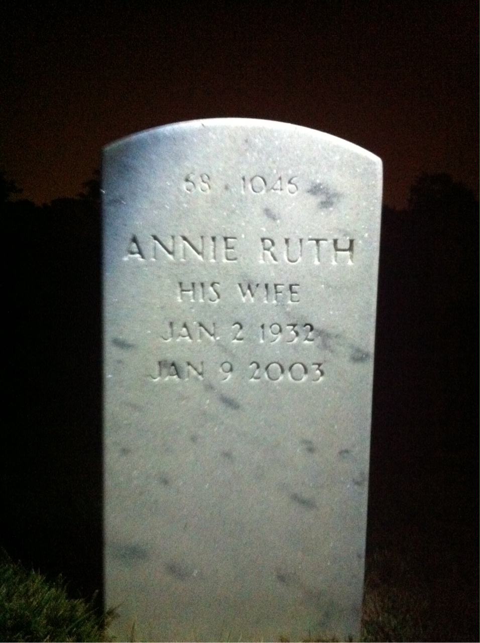 Back of headstone — John Maynor