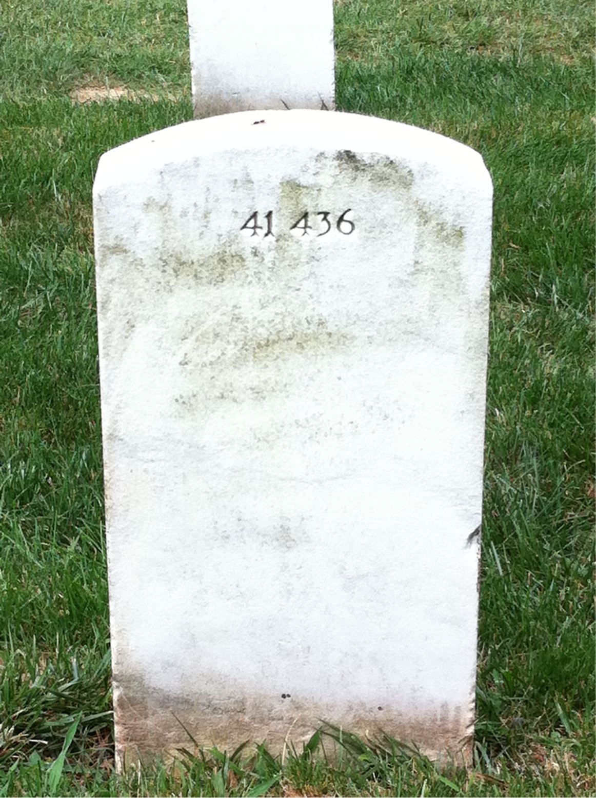 Back of headstone — Thomas Mitchell
