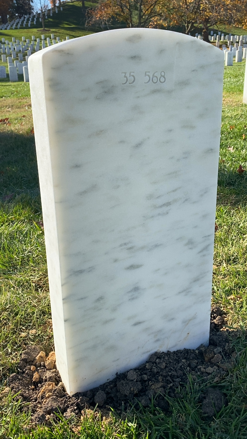 Back of headstone — Delmar Corbin