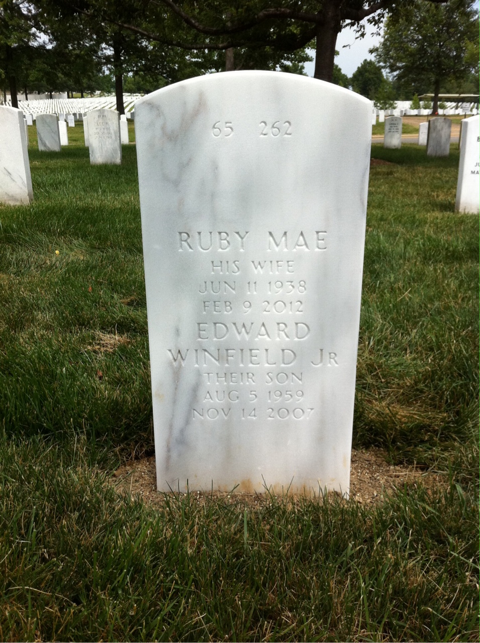 Back of headstone — Edward Clark