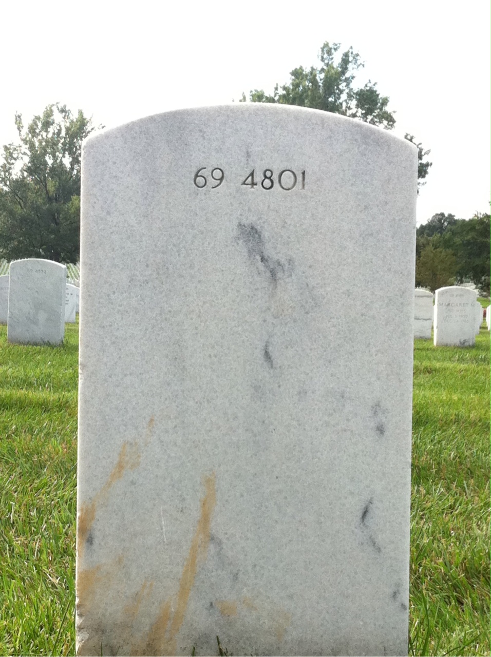 Back of headstone — William D Stroud