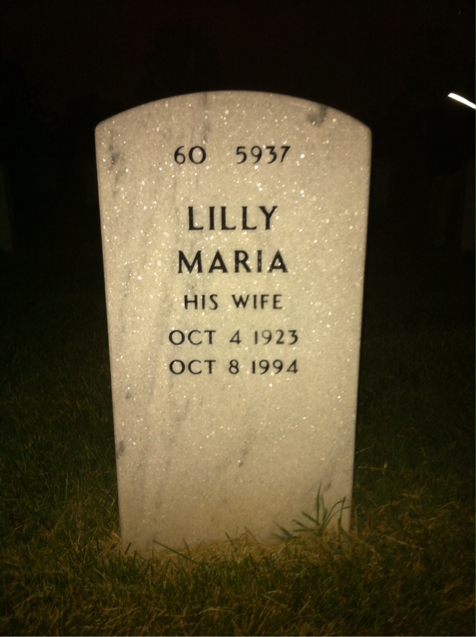 Back of headstone — Anthony Bruno