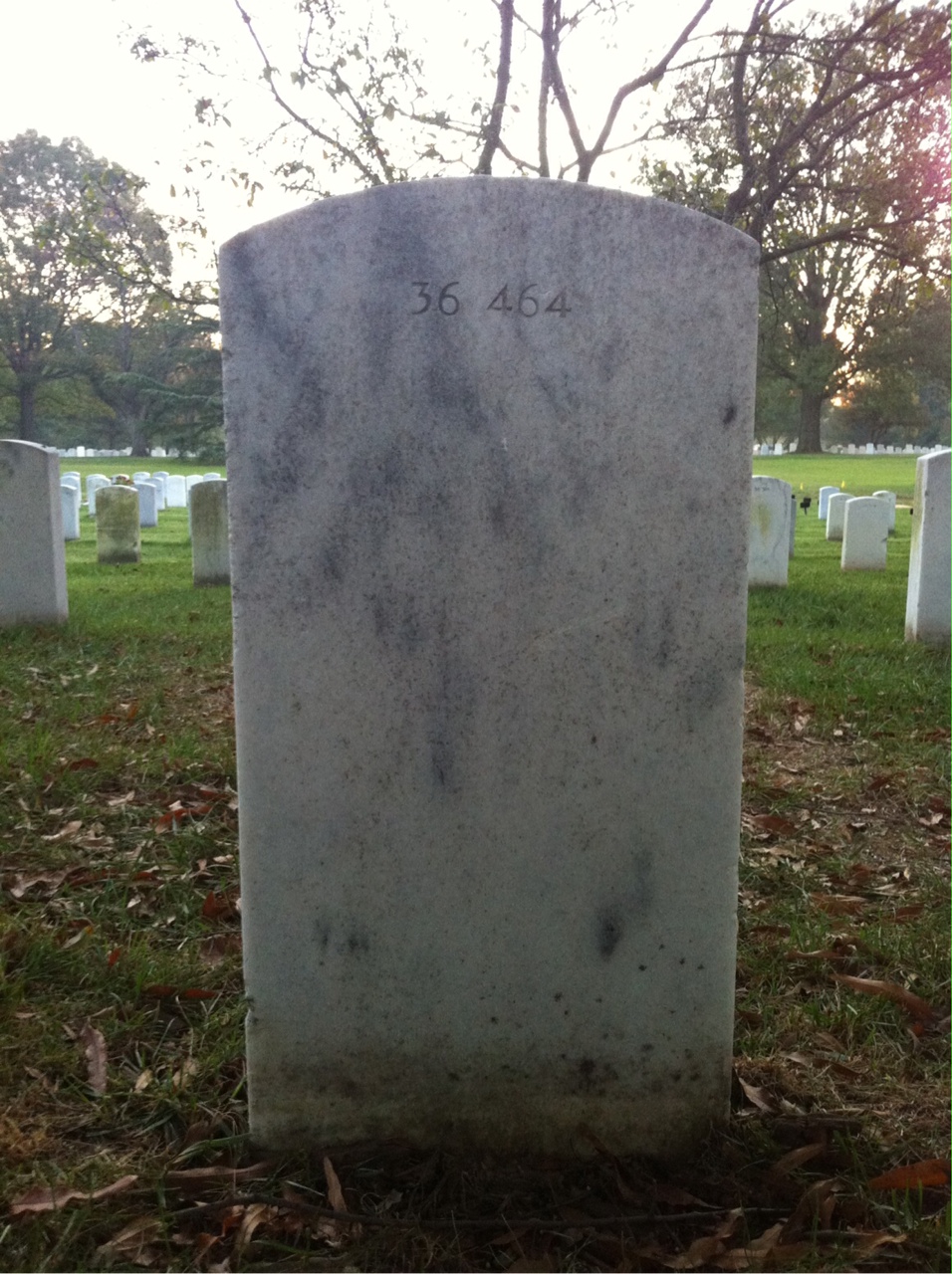 Back of headstone — William T Westmoreland