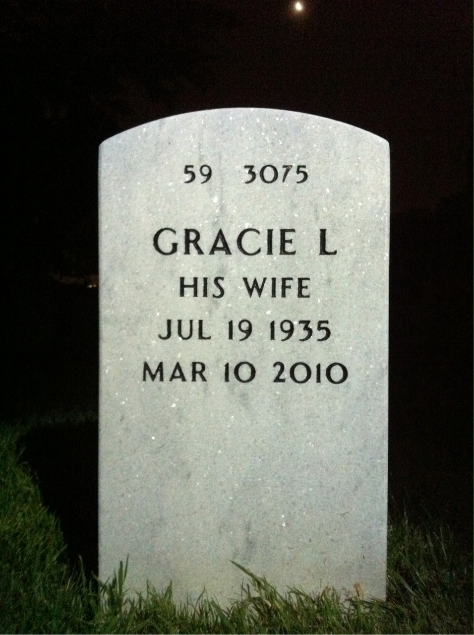 Back of headstone — Charles Blanton