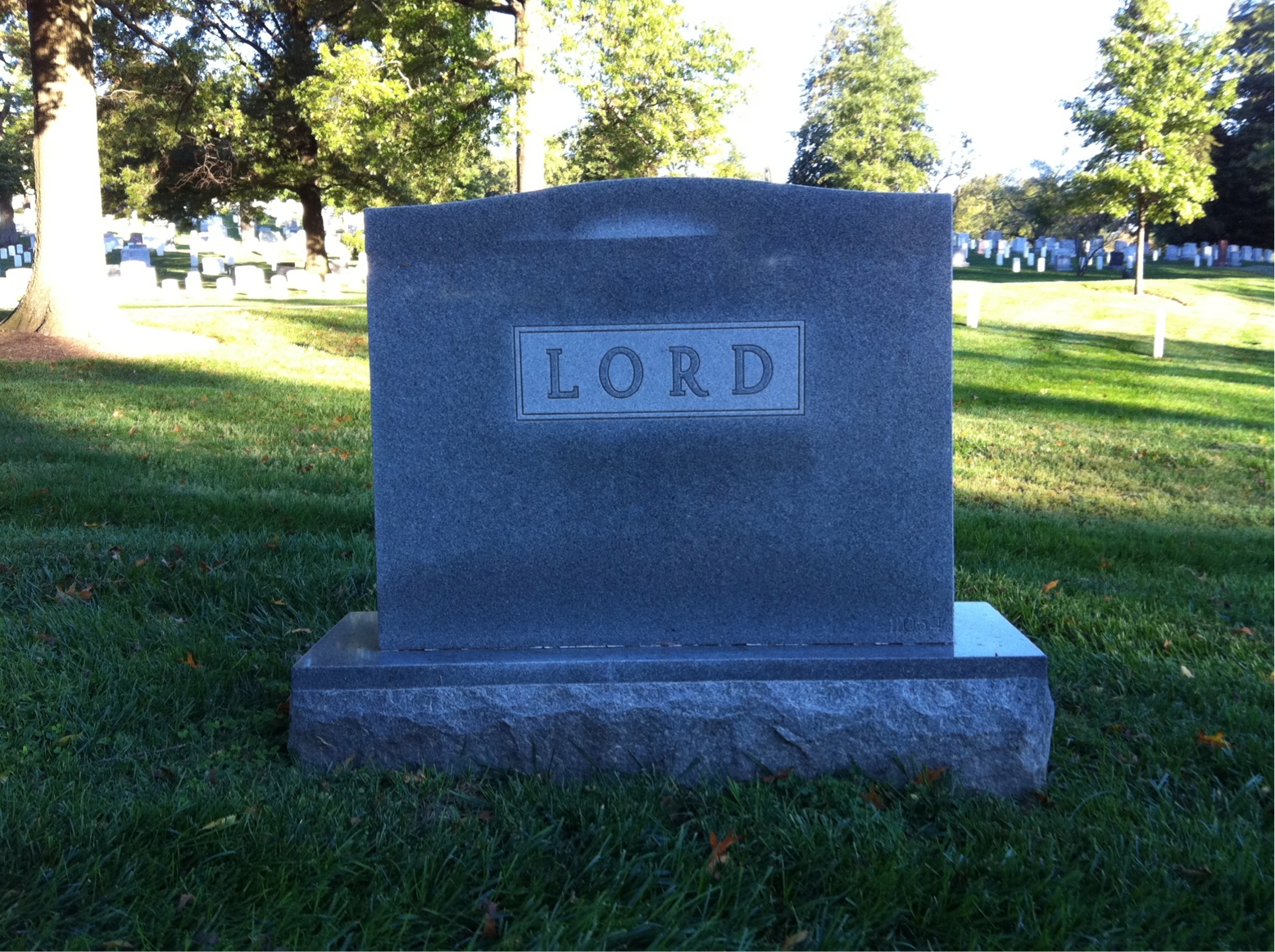 Back of headstone — Agnes Lord