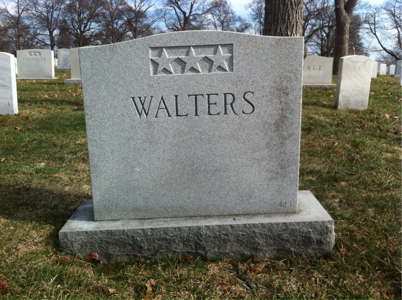 Back of headstone — Robert Walters