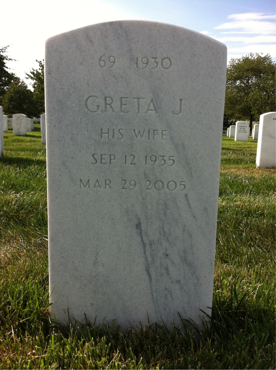 Back of headstone — Dale Brudvig