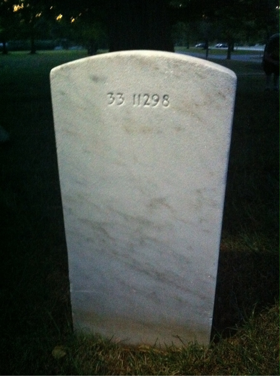 Back of headstone — Ella Austin