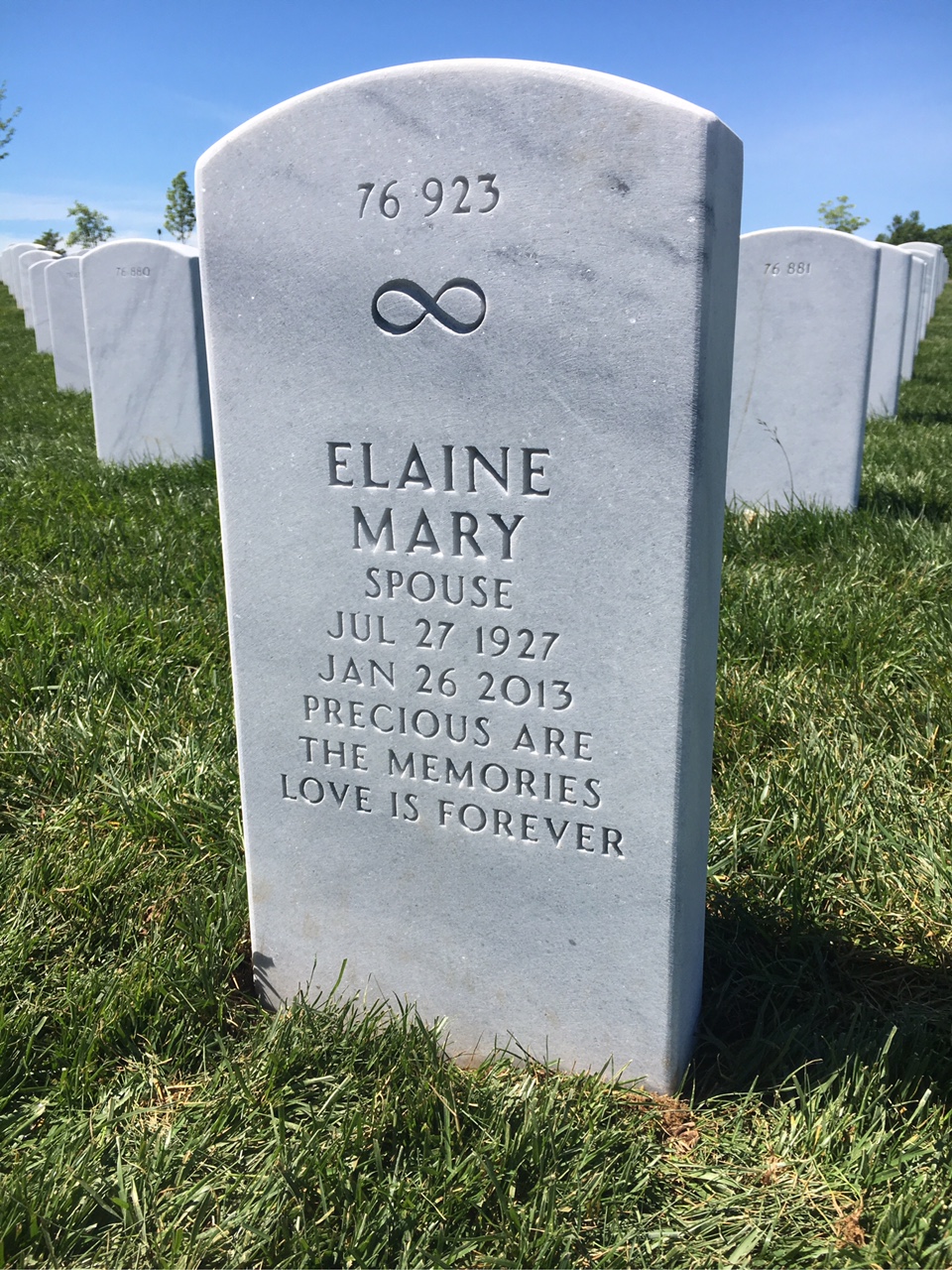 Back of headstone — David Moog