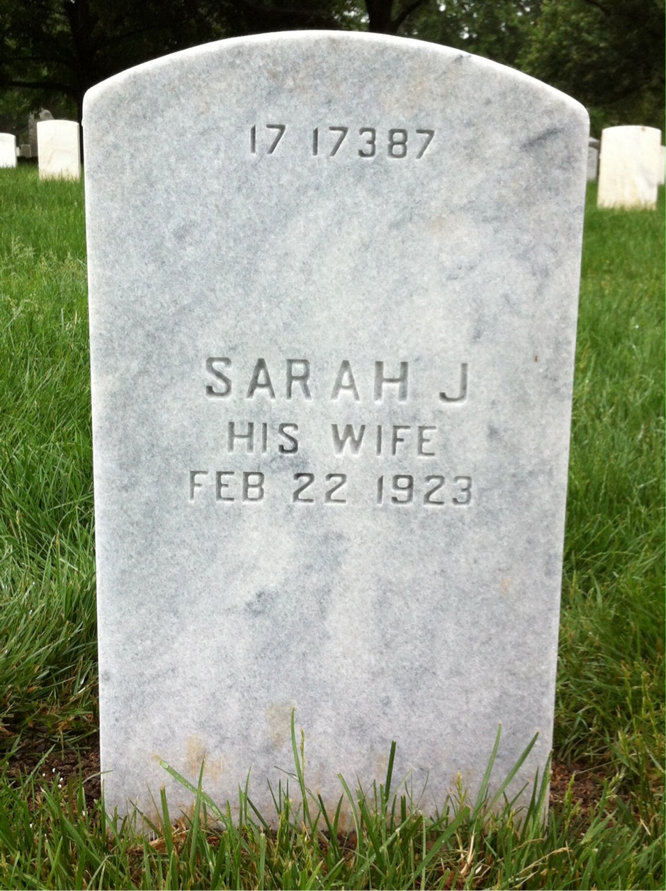 Back of headstone — George Albert