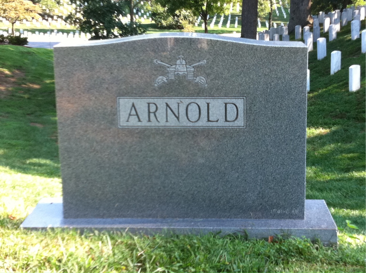 Back of headstone — Walter Arnold